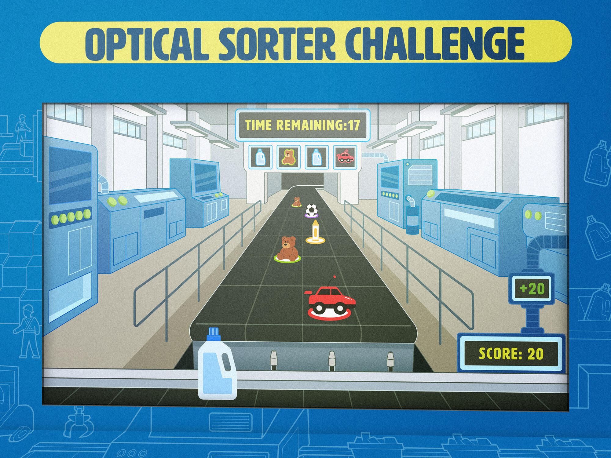 Recycle BC (game) – elaboração de UI para game e ilustração vetorial de cenário, desenvolvidas na Bressane Design para a IX Labs, organizadora da exposição interativa “Science World” da Recycle BC, realizada em Vancouver, Canadá