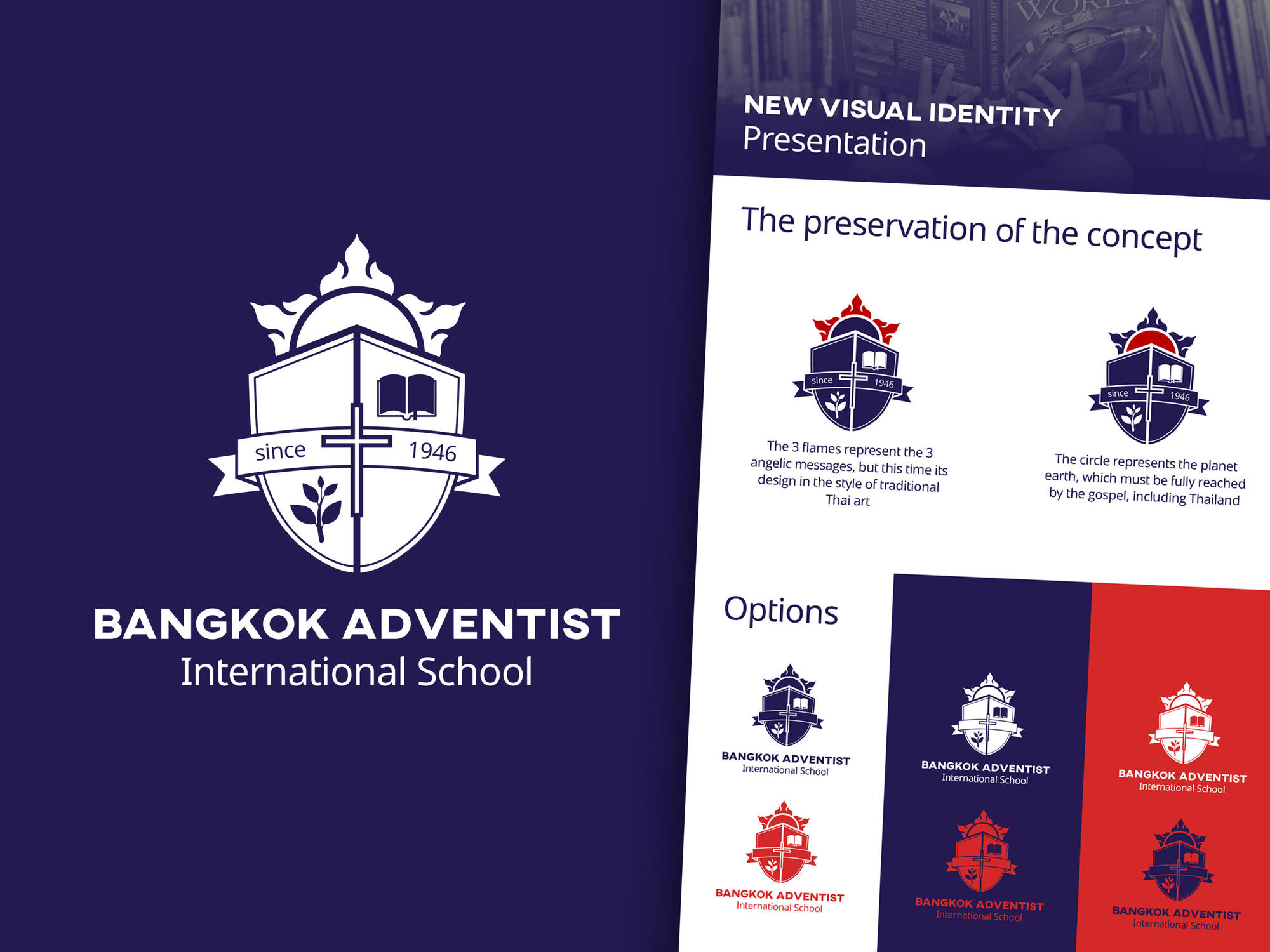 Bangkok Adventist International School – proposta de Identidade visual criada para a Bangkok Adventist International School