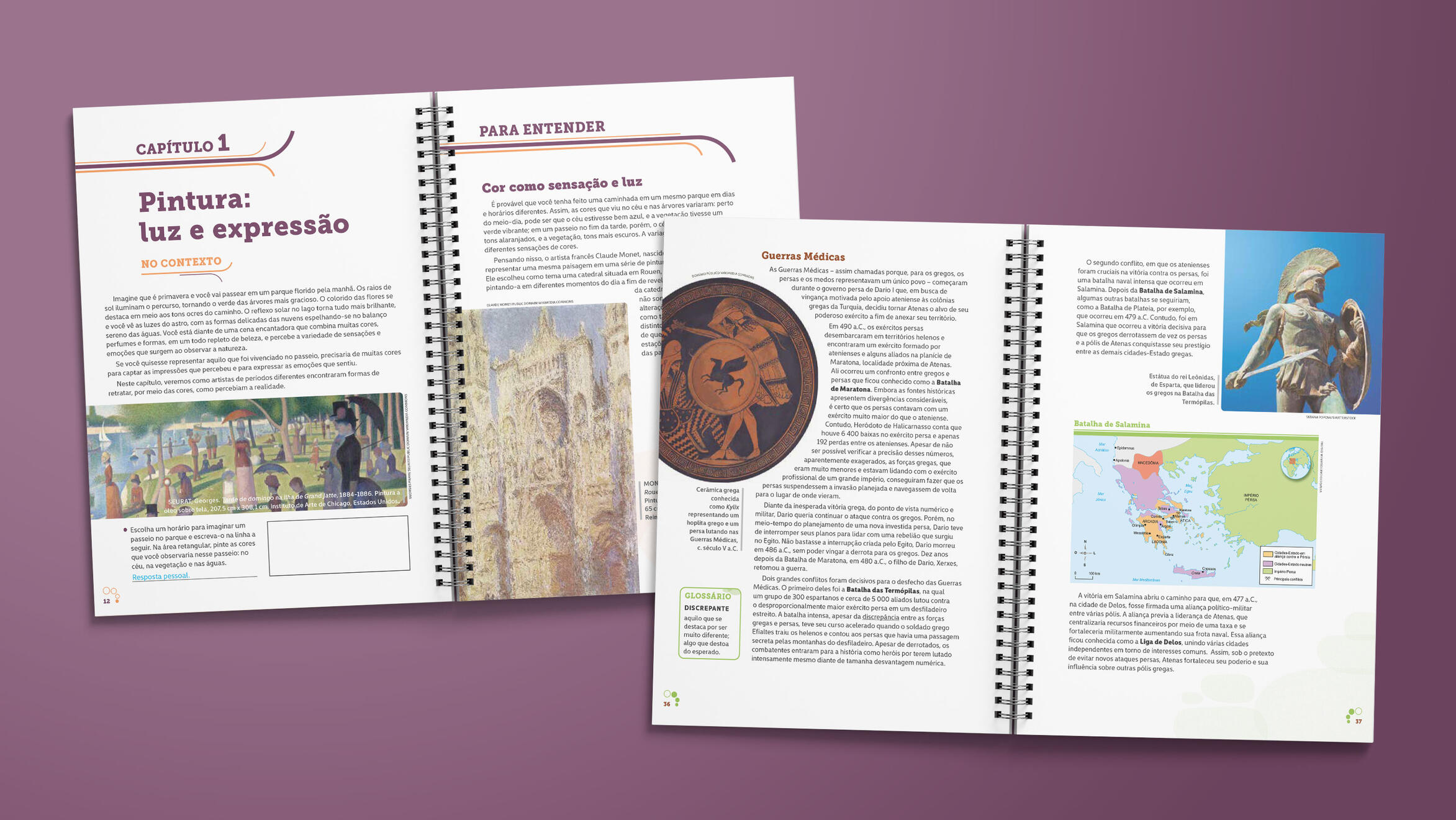 Didáticos Mackenzie – diagramação de diversos capítulos das matérias de artes, religião, história, geografia e projeto de vida para o Sistema Mackenzie de ensino através do Estúdio Kiwi, seguindo com rigor o projeto gráfico fornecido pelo Estúdio Ápis